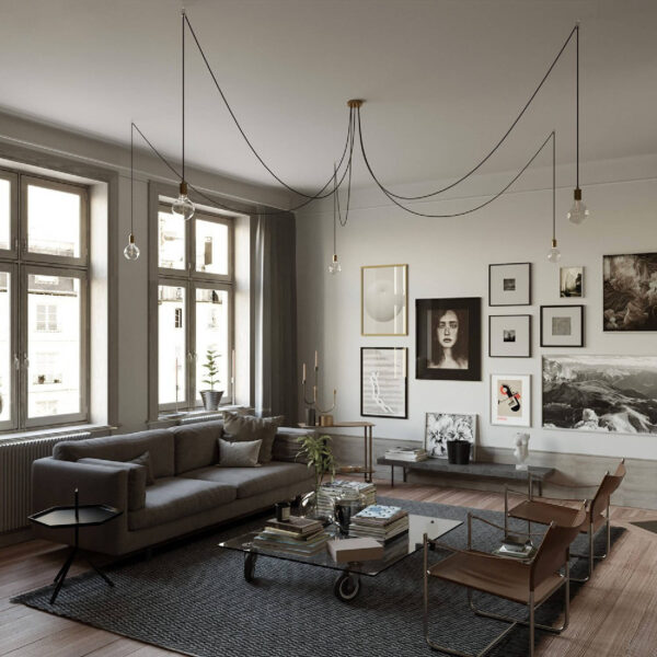 Suspension avec 5 Chutes Spider Creative-Cables SPMDCS01GO5RC04TERM Laiton